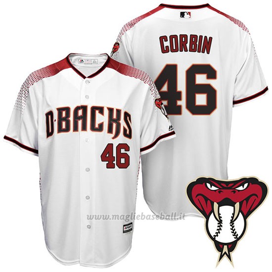 Maglia Baseball Uomo Arizona Diamondbacks 46 Patrick Corbin 1ªBianco